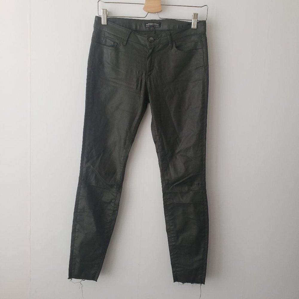 zara woman premium denim collection green jeans size 4
